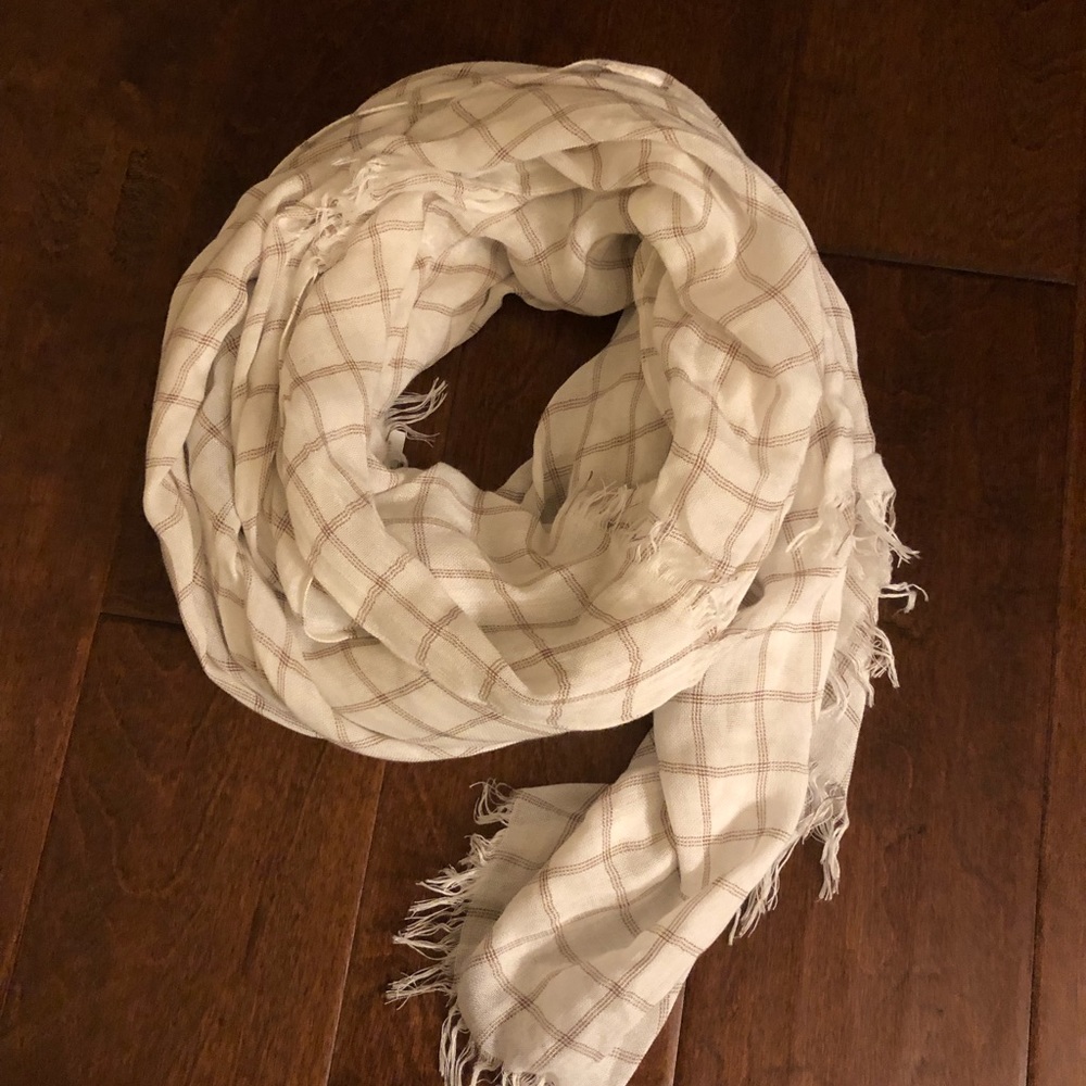 White American Eagle scarf with brown windowpanes